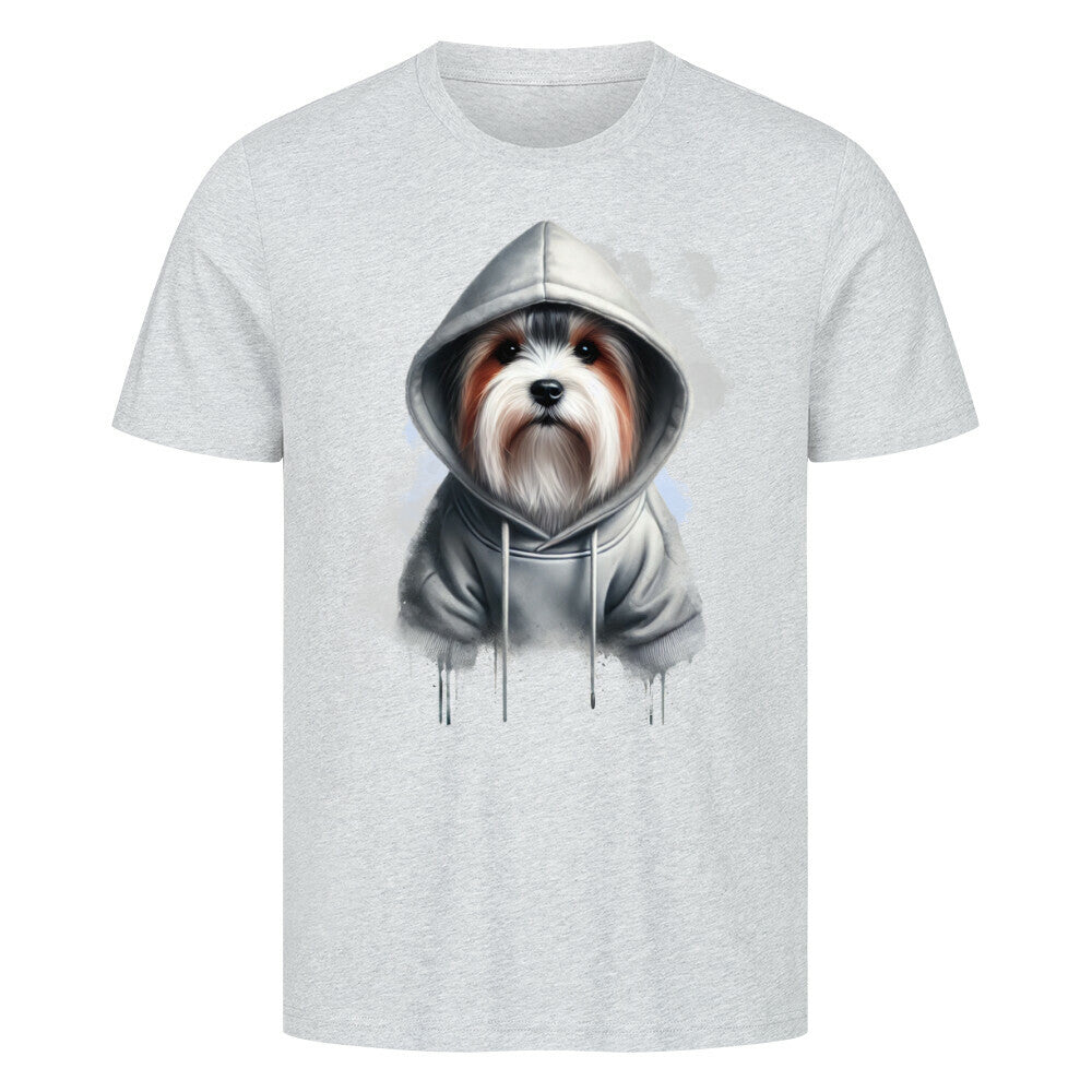 Premium T-Shirt "Biewer Terrier Hooded-Shirt" Heather Grey – hunde-shirt.de