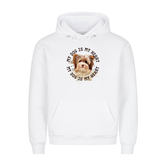 Premium Hoodie "Biewer Terrier HEART 2" Weiß – hunde-shirt.de