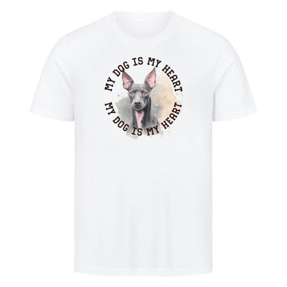 Premium T-Shirt "Xoloitzcuintle HEART" Weiß – hunde-shirt.de