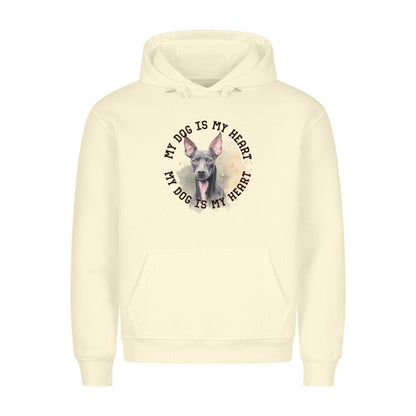 Premium Hoodie "Xoloitzcuintle HEART" Beige – hunde-shirt.de