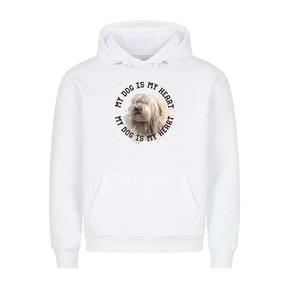 Premium Hoodie "Komondor HEART" Weiß – hunde-shirt.de