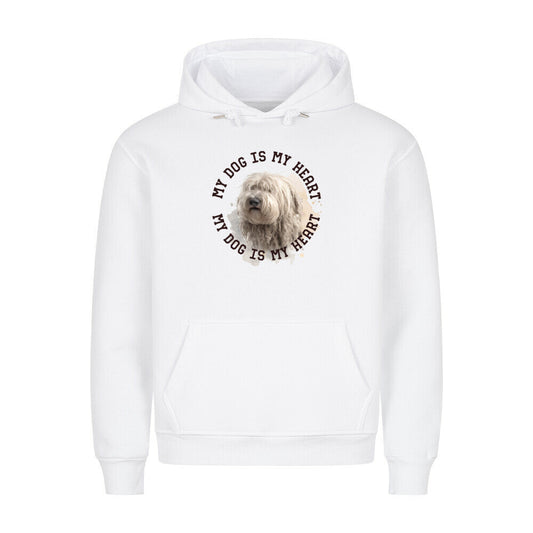Premium Hoodie "Komondor HEART" Weiß – hunde-shirt.de