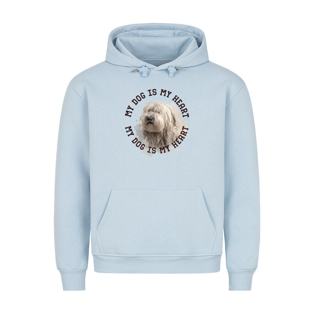 Premium Hoodie "Komondor HEART" Babyblau – hunde-shirt.de