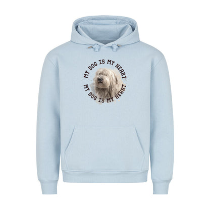 Premium Hoodie "Komondor HEART" Babyblau – hunde-shirt.de