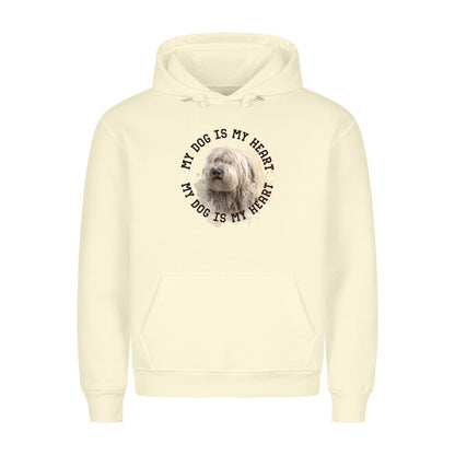 Premium Hoodie "Komondor HEART" Beige – hunde-shirt.de