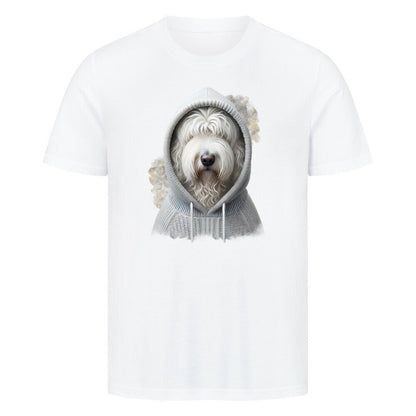 Premium T-Shirt "Komondor Hooded-Shirt" Weiß – hunde-shirt.de