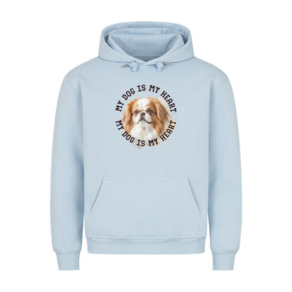 Premium Hoodie "Japanese Chin HEART" Babyblau – hunde-shirt.de