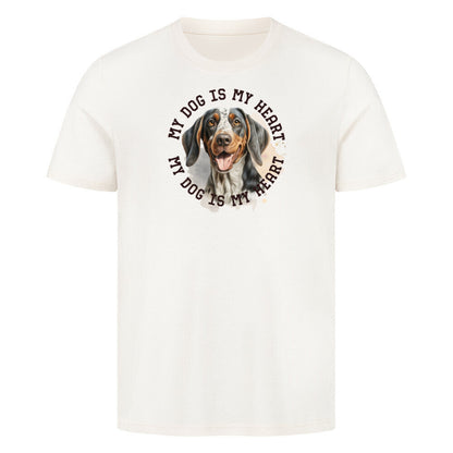 Premium T-Shirt "Coonhound bluetick HEART" Natural Raw – hunde-shirt.de