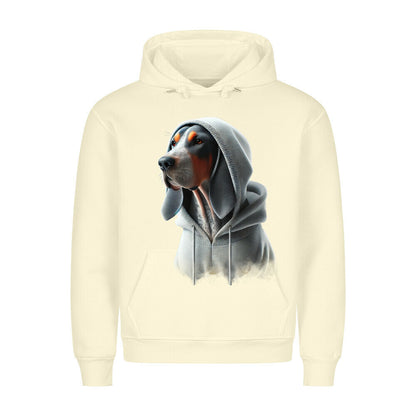 Premium Hoodie "Coonhound bluetick Hooded" Beige – hunde-shirt.de