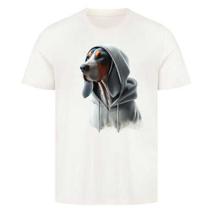 Premium T-Shirt "Coonhound bluetick Hooded-Shirt" Natural Raw – hunde-shirt.de
