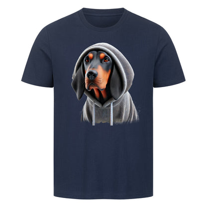 Premium T-Shirt "Coonhound b/t Hooded-Shirt" French Navy – hunde-shirt.de