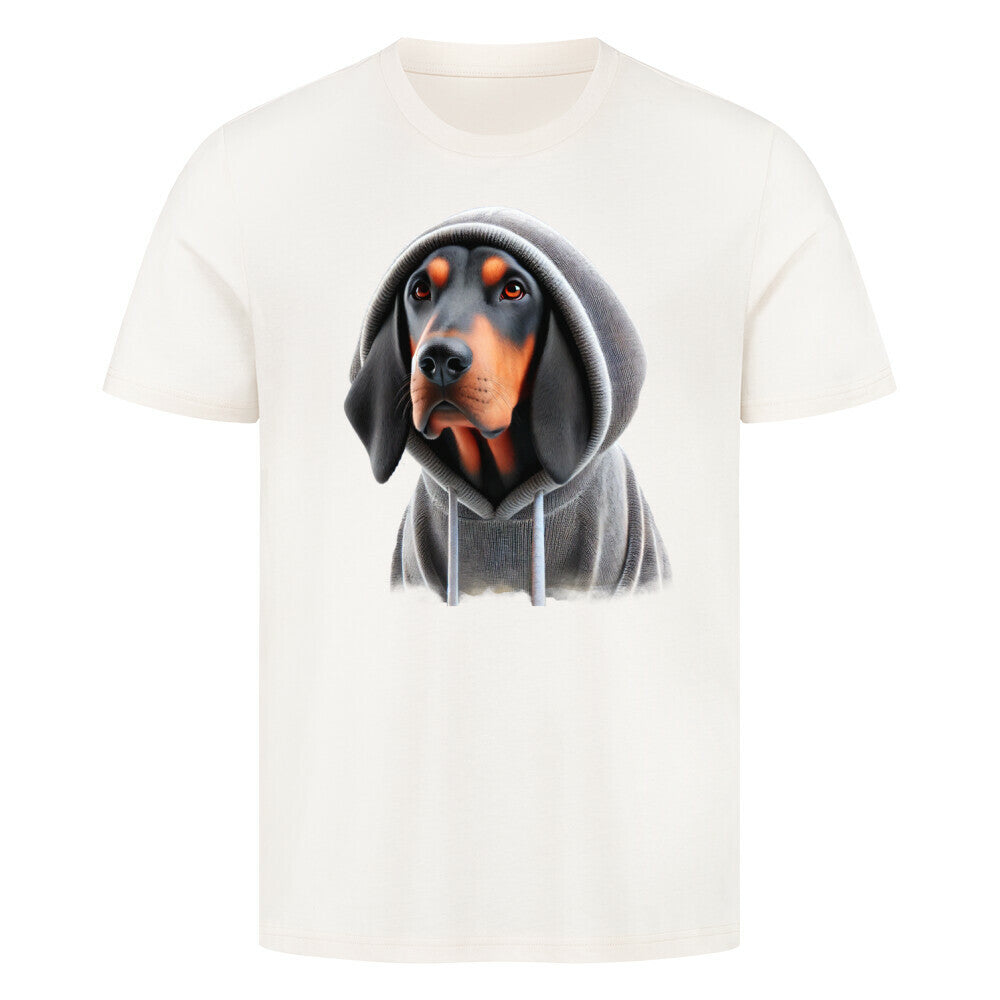 Premium T-Shirt "Coonhound b/t Hooded-Shirt" Natural Raw – hunde-shirt.de