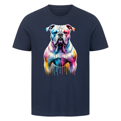 Premium T-Shirt "American Bulldog ART" French Navy – hunde-shirt.de