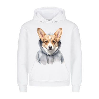 Premium Hoodie "Pembroke Welsh Corgi Hooded" Weiß – hunde-shirt.de