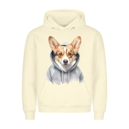Premium Hoodie "Pembroke Welsh Corgi Hooded" Beige – hunde-shirt.de