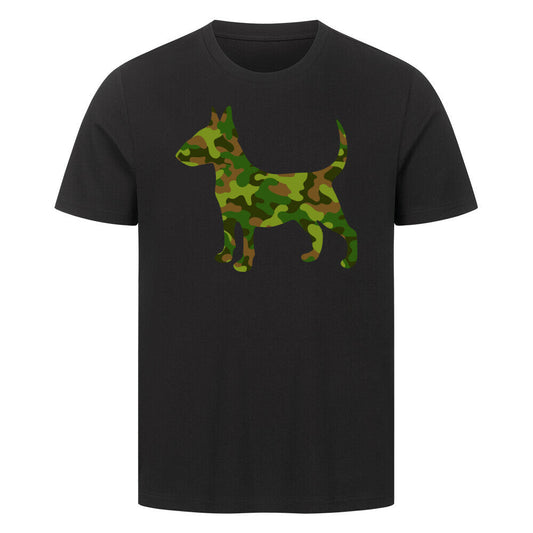Premium T-Shirt "Bullterrier Camo" Schwarz – hunde-shirt.de