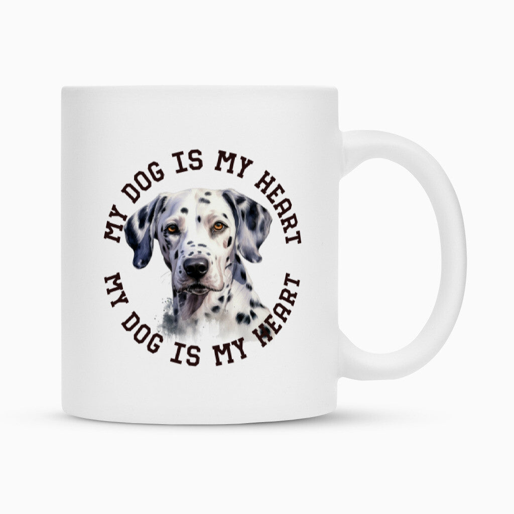 Tasse "Dalmatiner HEART 2" Weiß – hunde-shirt.de