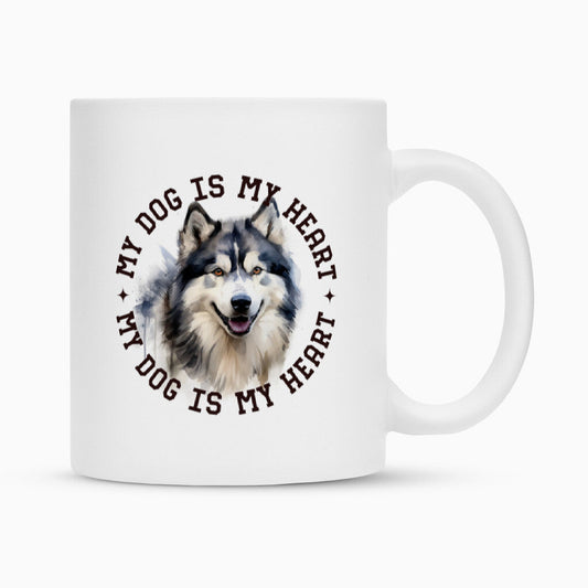 Tasse "Alaskan Malamute HEART" Weiß – hunde-shirt.de