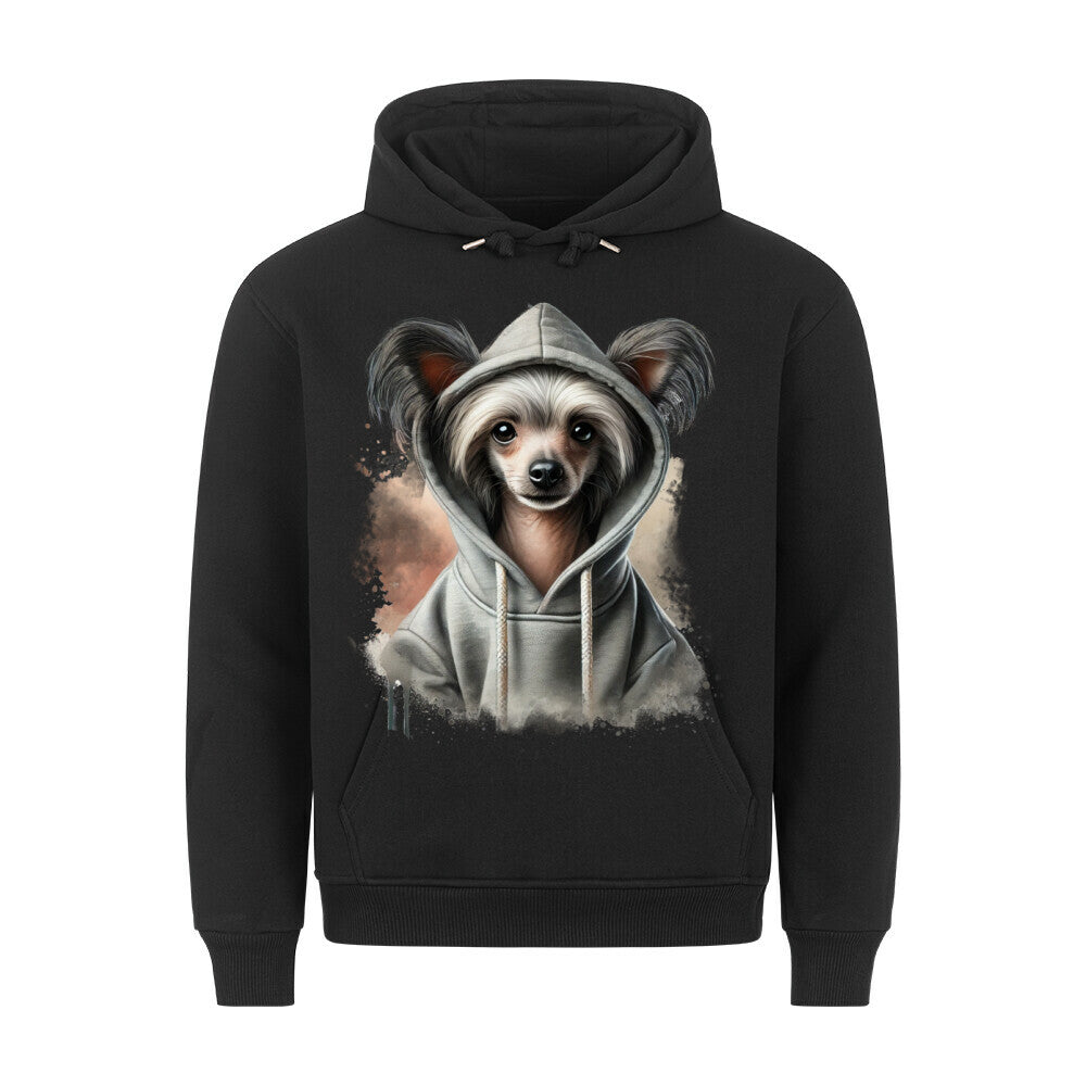 Premium Hoodie "Chinese Crested Hooded" Schwarz – hunde-shirt.de