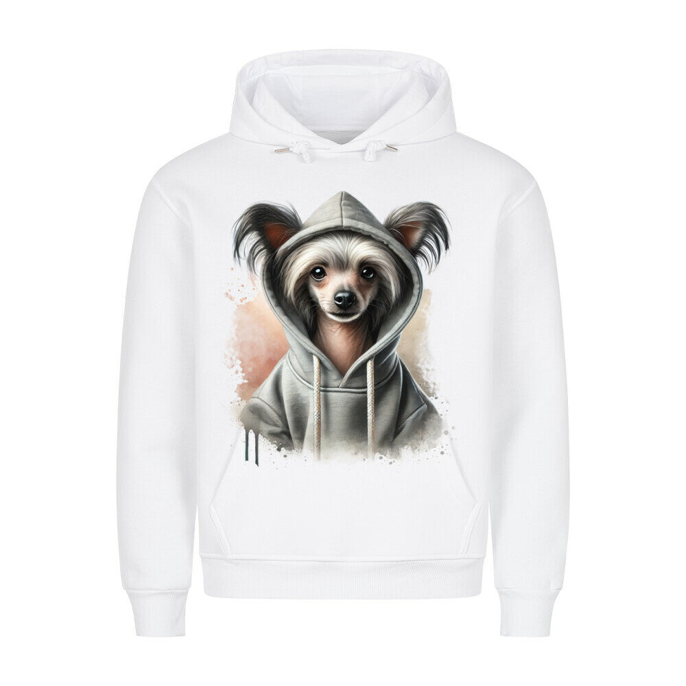 Premium Hoodie "Chinese Crested Hooded" Weiß – hunde-shirt.de