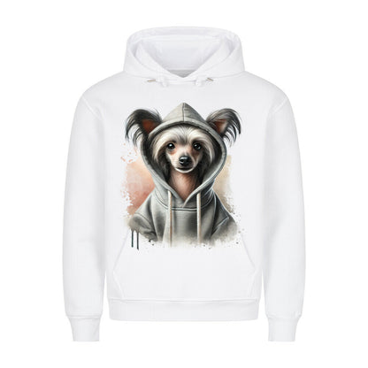 Premium Hoodie "Chinese Crested Hooded" Weiß – hunde-shirt.de