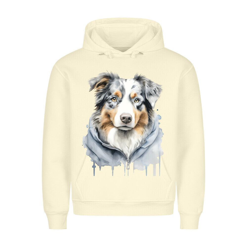 Premium Hoodie "Australian Shepherd Hooded" Beige – hunde-shirt.de