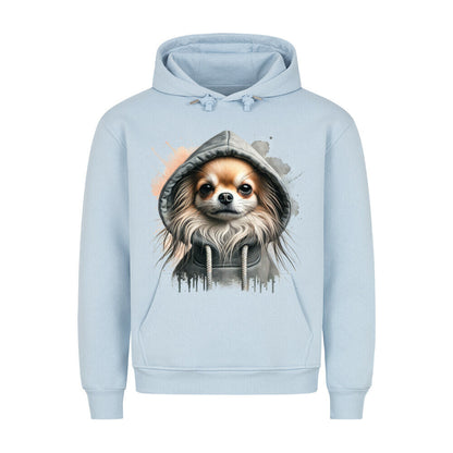 Premium Hoodie "Chihuahua Langhaar Hooded" Babyblau – hunde-shirt.de