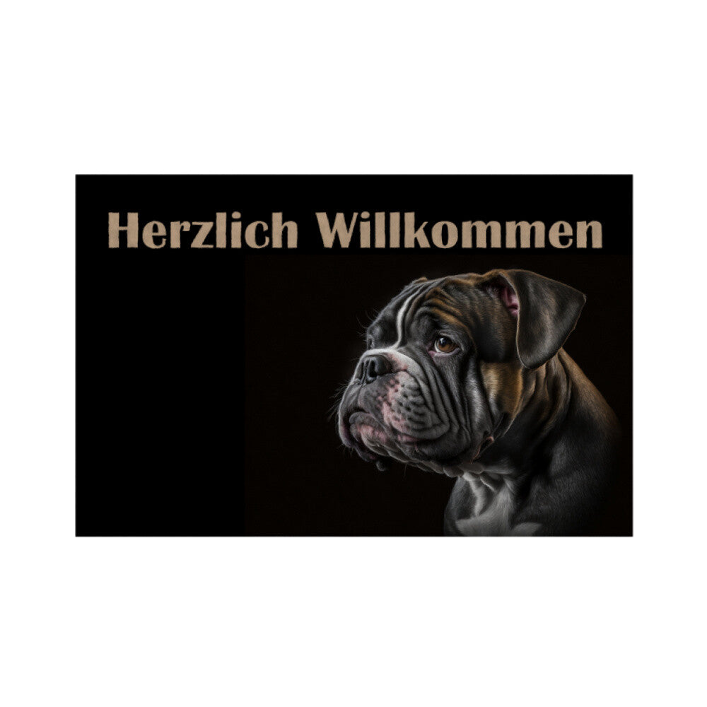 Fußmatte "Old English Bulldog" Weiß – hunde-shirt.de