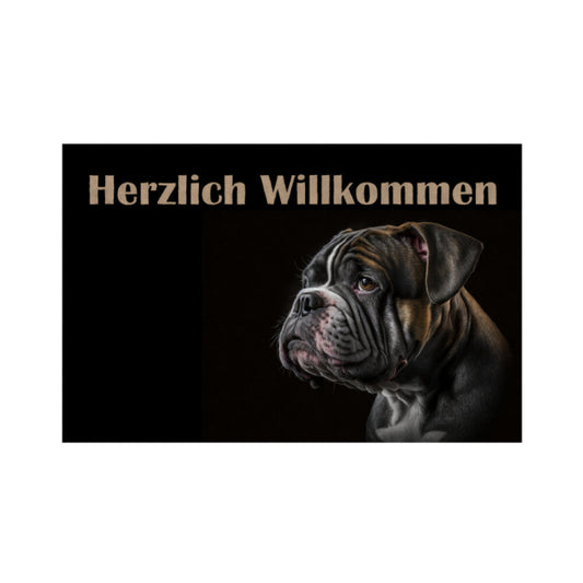 Fußmatte "Old English Bulldog" Weiß – hunde-shirt.de