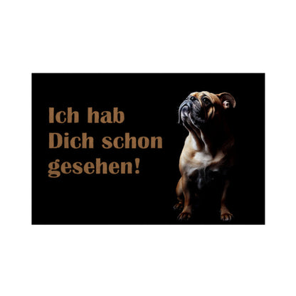 Fußmatte "Old English Bulldog ...schon gesehen" Weiß – hunde-shirt.de