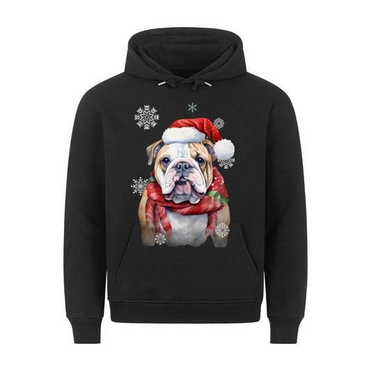 Premium Hoodie "English Bulldog Christmas" Schwarz – hunde-shirt.de