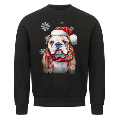 Premium Sweatshirt "English Bulldog Christmas" Schwarz – hunde-shirt.de