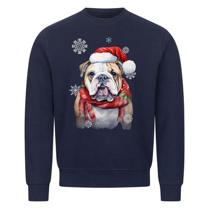 Premium Sweatshirt "English Bulldog Christmas" Navy Blue – hunde-shirt.de