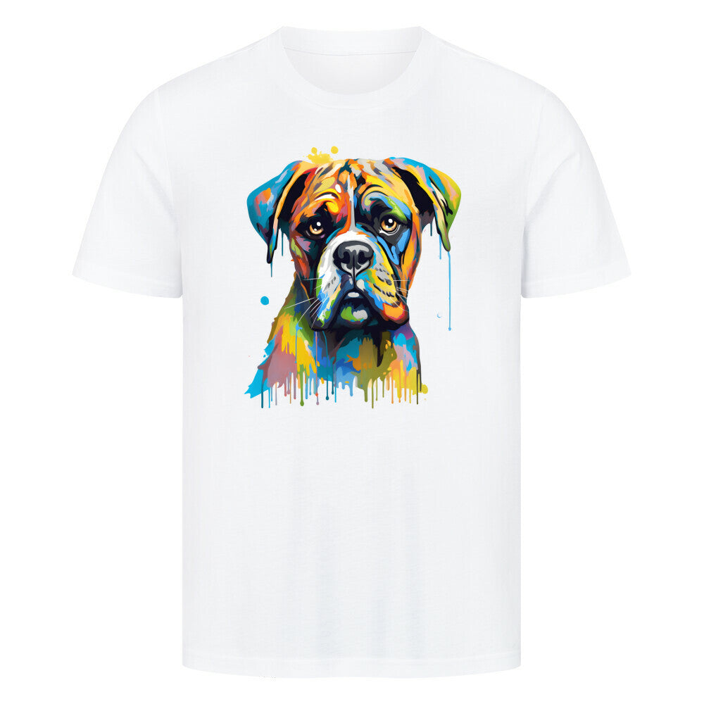 Premium T-Shirt "Deutscher Boxer ART" Weiß – hunde-shirt.de
