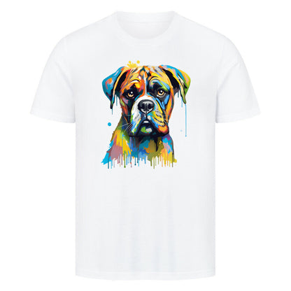 Premium T-Shirt "Deutscher Boxer ART" Weiß – hunde-shirt.de
