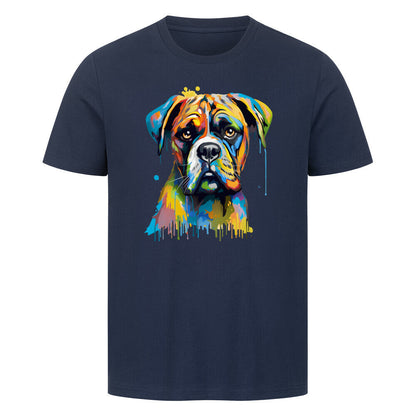 Premium T-Shirt "Deutscher Boxer ART" French Navy – hunde-shirt.de