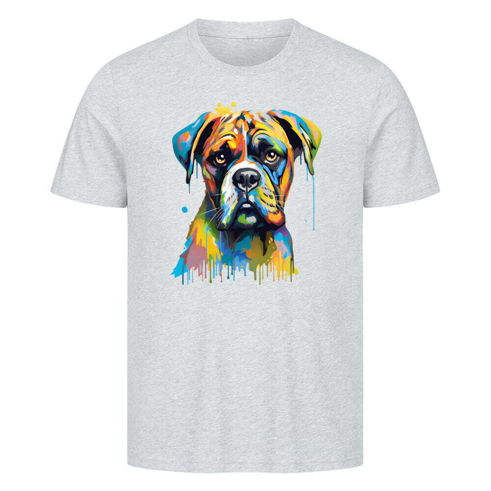 Premium T-Shirt "Deutscher Boxer ART" Heather Grey – hunde-shirt.de