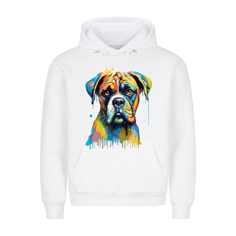 Premium Hoodie "Deutscher Boxer ART" Weiß – hunde-shirt.de