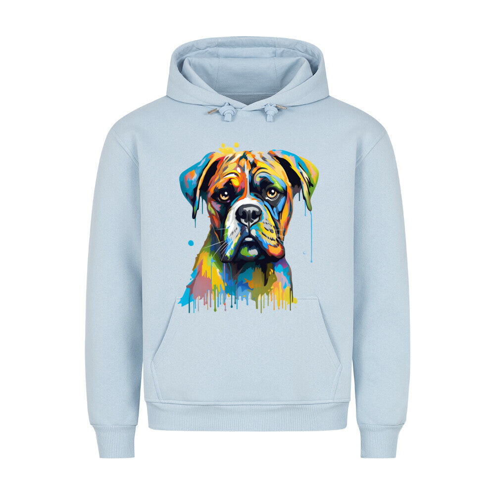 Premium Hoodie "Deutscher Boxer ART" Babyblau – hunde-shirt.de