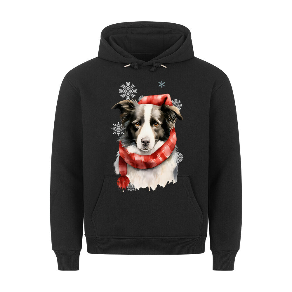 Premium Hoodie "Border Collie Winter" Schwarz – hunde-shirt.de