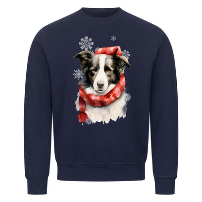 Premium Sweatshirt "Border Collie Winter" Navy Blue – hunde-shirt.de