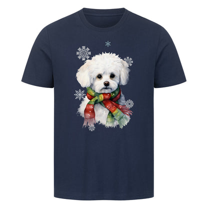 Premium T-Shirt "Bichon Frisé Winter" French Navy – hunde-shirt.de