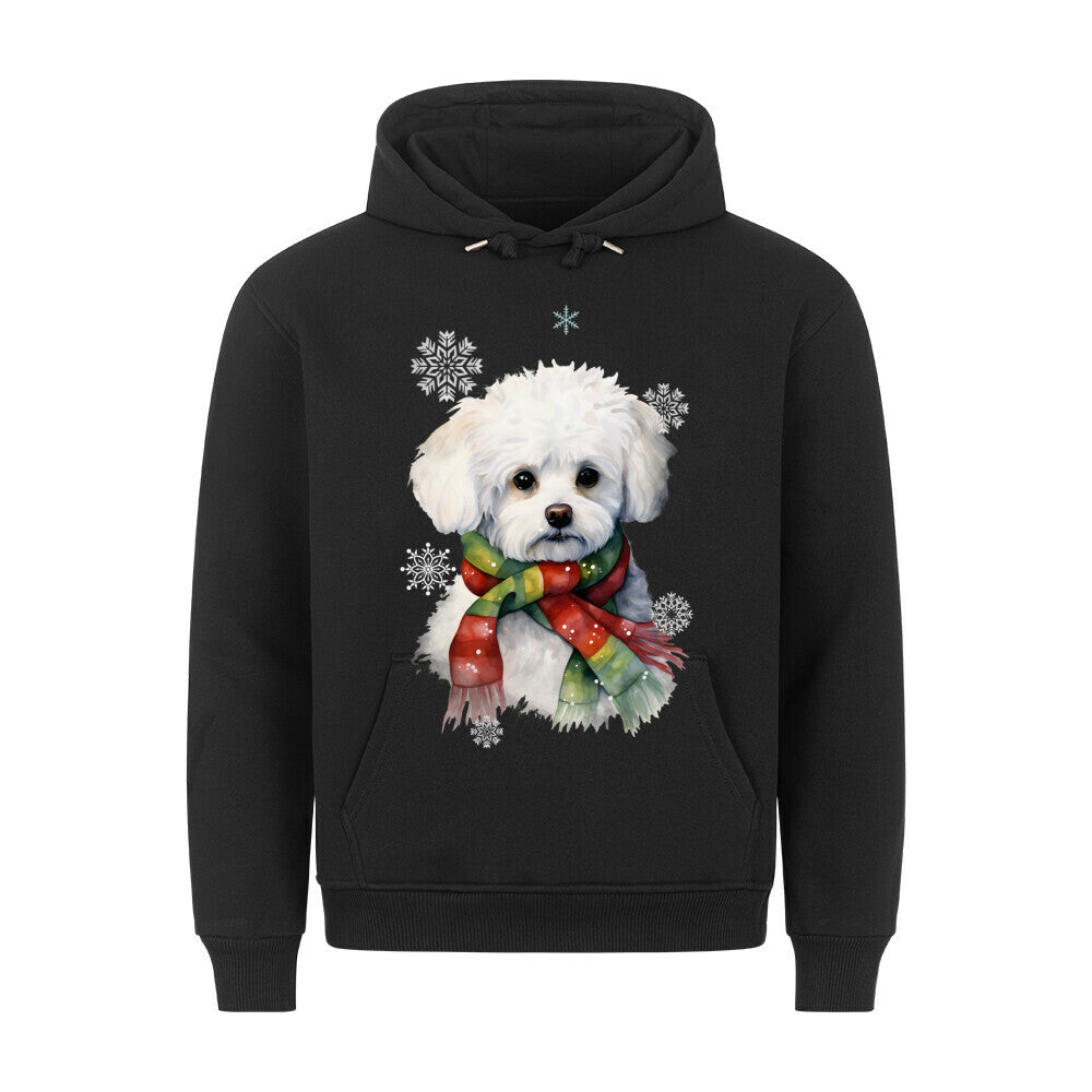 Premium Hoodie "Bichon Frisé Winter" Schwarz – hunde-shirt.de