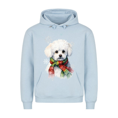 Premium Hoodie "Bichon Frisé Winter" Babyblau – hunde-shirt.de