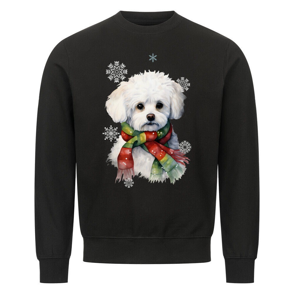 Premium Sweatshirt "Bichon Frisé Winter" Schwarz – hunde-shirt.de