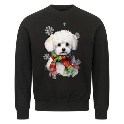 Premium Sweatshirt "Bichon Frisé Winter" Schwarz – hunde-shirt.de