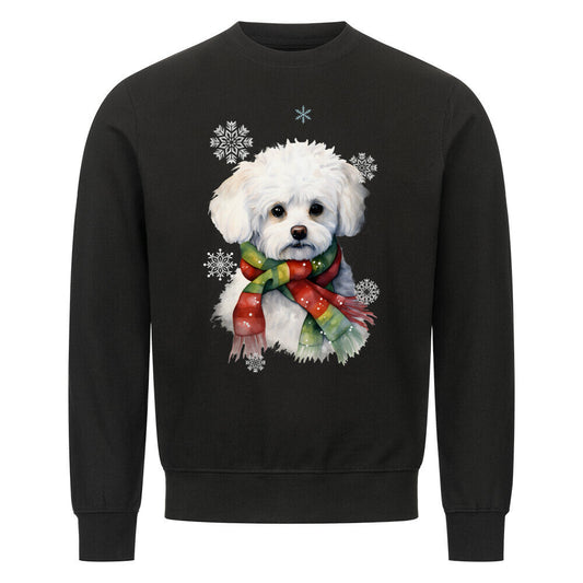 Premium Sweatshirt "Bichon Frisé Winter" Schwarz – hunde-shirt.de