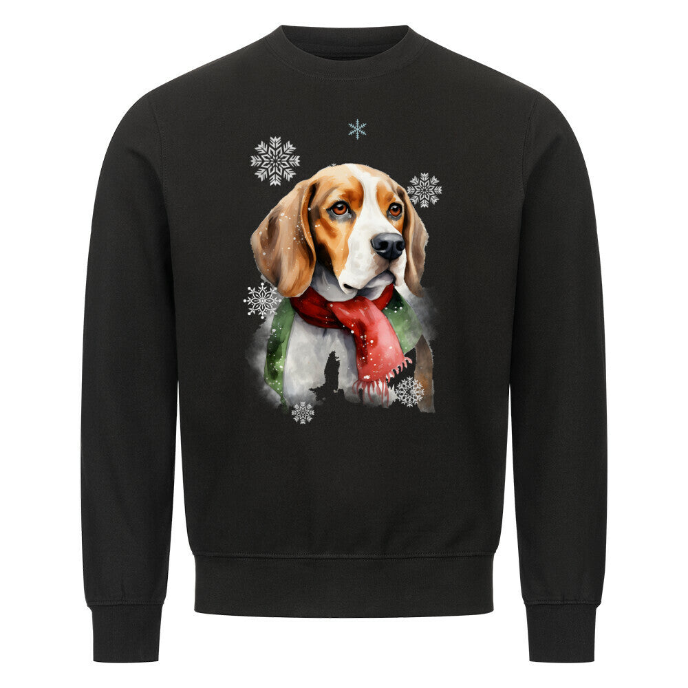 Premium Sweatshirt "Beagle Winter" Schwarz – hunde-shirt.de