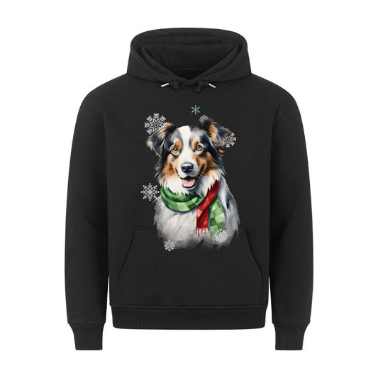 Premium Hoodie "Australian Shepherd Winter" Schwarz – hunde-shirt.de
