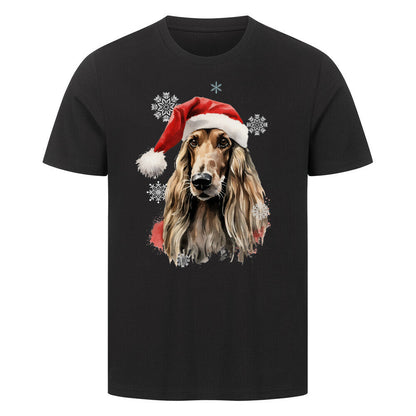 Premium T-Shirt "Afghanischer Windhund Christmas" Schwarz – hunde-shirt.de